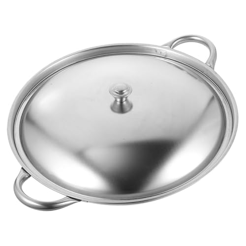 Olla Wok de Acero Inoxidable Antiadherente con Tapa