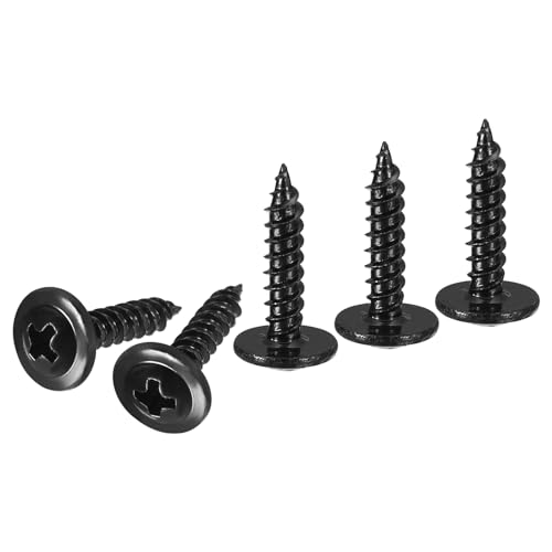 sourcing map 50Pcs #8×3/4" Phillips Head Self Tapping Screws, Carbon Steel Flat Head High-Strength Quick Tapping Screws Wood Screw for Wood, Metal, Plastic, Black