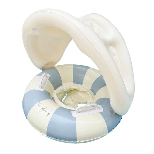 Bouee Bebe Piscine, Bouee Bebe avec Pare Soleil, Anneau De Natation Gonflable Pliable Siège De Sécurité, pour Extérieur Plage Jardin