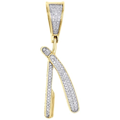 Lab-Created Diamond Razor Blade Pendant in Yellow Gold Over Silver