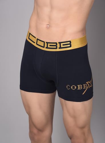 Image of COBB Regular Fit Solid Cotton Premium Trunks for Men Stretchy Fabric, Antibacterial and Microfibre Waistband