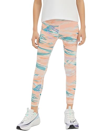 Image of Venzina Girls Printed Yoga Pants High Waist Athletic Leggings for Kids, Colorful Patterned Cropped Workout Pants for Running, Dance, Exercise & Casual Wear