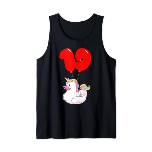 Patito de unicornio - 19 Cumpleaños - Fiesta De Globos Camiseta sin Mangas