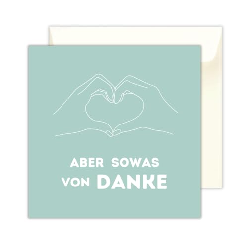 Generisch Premium Dankeskarte, Dankeschön Grußkarte, zum Abschied, für Hochzeiten, Freund, Freundin, Familie, Kollegen - stylische Grußkarte Sowas von Danke, quadratisch mit Umschlag