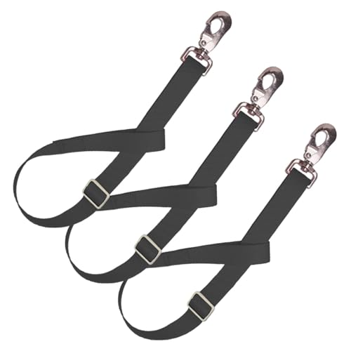 BELLIFFY 3pcs Feeder Hanger Straps Black Hanger Strap for Horse Trailer Tie Reusable Bucket