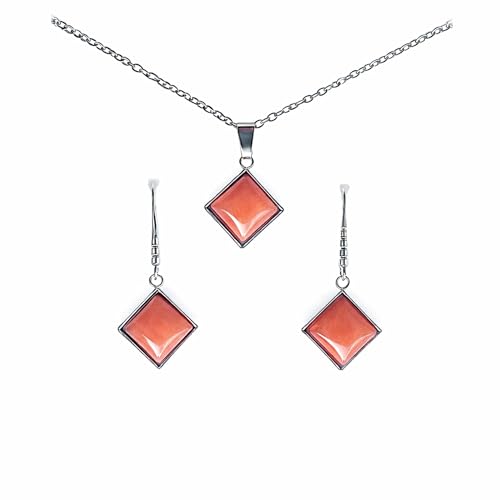 HANDMADE - Gioielli artigianali realizzati con attenzione ai dettagli e materiali di alta qualità delicati sulla pelle. Orecchini placcati in platino e catena in acciaio inossidabile. Materiali ipoallergenici, resistenti all’uso quotidiano e progettati per mantenere la loro finitura nel tempo. Le pietre sono uniche, quindi i colori possono variare leggermente rispetto all’immagine.