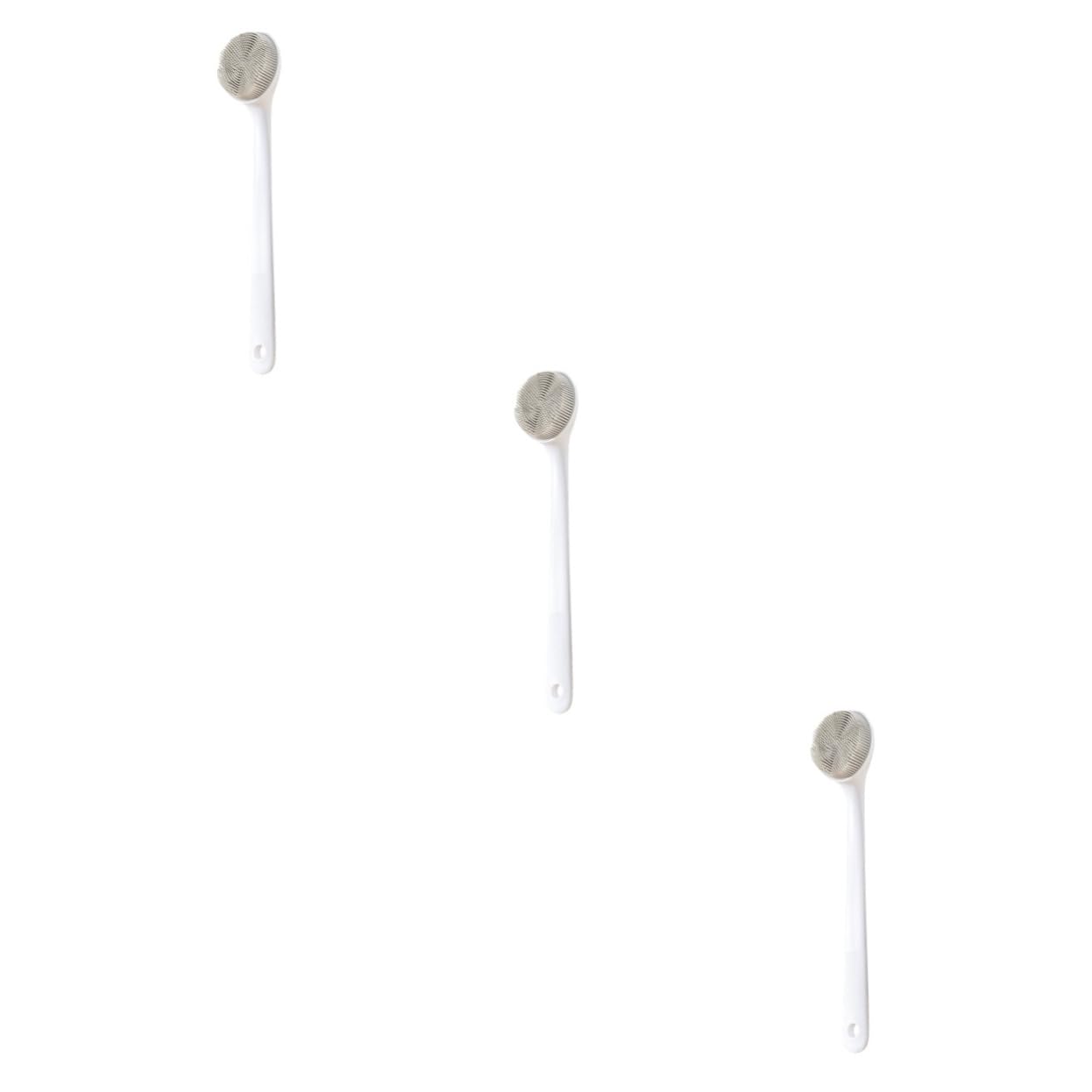 FRCOLOR 3 Piezas Cepillo De Silicona Para Fregar Exfoliante De Espalda De Silicona Cepillo Trasero De Silicona Depurador Cepillar Cepillo De Baño Tómate Un Baño Gel De Sílice