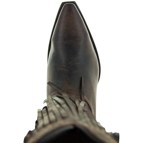 Soto Boots Santa Fe Women's Fringe Cowgirl Boots With Floral Embroidery, Genuine Leather Handcrafted Fashion Cowgirl Boots With Fringe M500354