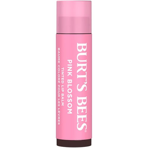 Burt's Bees 100% Natural Moisturizing Tinted Lip Balm, Pink Blossom, 1 Tube, Pack of 2