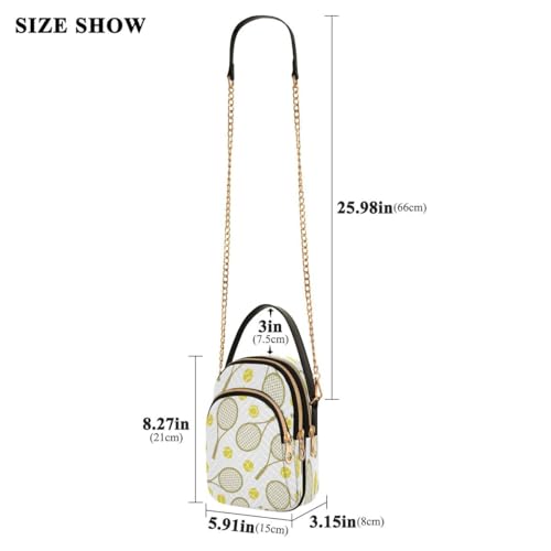 ALAZA Tennis Ball White Crossbody Bag Small Shoulder Handbags Leather Purse for Women3