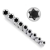 Hoteche 9 - Teiliges 1/2' E - Typ Langes Stanzersatz | CRV - Stahl, Wärmebehandlung, Geriffelt & Matt - Chromverchromt, Maße E 10-24mm