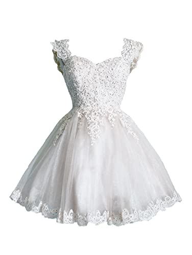 Image of Sweetheart Homecoming Dress Lace Appliques Prom Dress Beaded Lace Mini Dresses