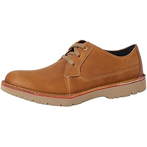 Clarks Vargo Plain, Zapatos de Cordones Derby Hombre, Marrón (Dark Tan Leather), 47 EU Cover