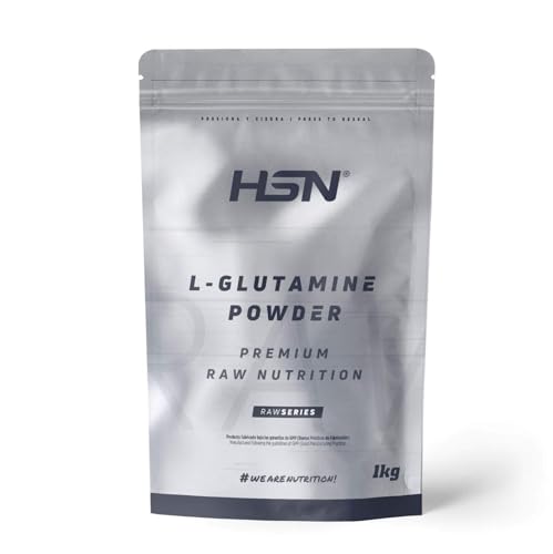 HSN L-Glutamina en Polvo | Sabor Neutro 1Kg | 5g Dosis Diaria | 100% Pura Glutamina Sin Añadidos | No Incluye Dosificador | No-GMO, Vegano, Sin Gluten