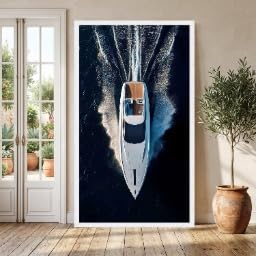 Toile yacht de luxe haut de gamme avec cadre intérieur bois pour salon élégant 35x60