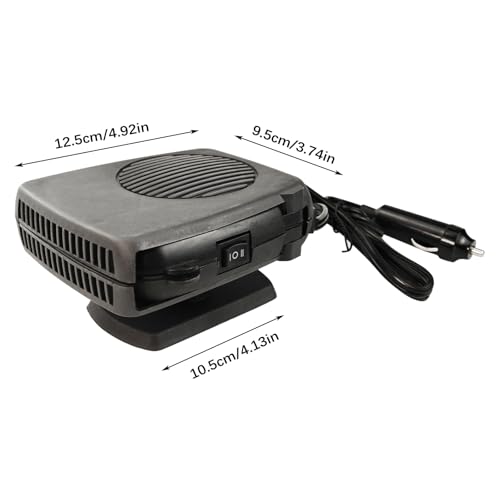 Auto Heizungs Defroster, 2 in 1 Auto Demister Entfroster mit 360° Drehbasis für KFZ Wohnmobil LKW Wohnwagen, 12V 200W Tragbarer Autoheizung mit Stecker für Auto Windschutzscheibe Schneller Heizlüfter