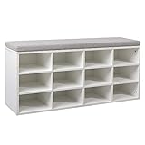 MU Shoe Cabinet Storage Bench with Cushion, Easy Installation Entryway Shoes Organizer with Storage...