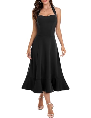 DRESSTELLS Women's Halter Cocktail Dresses 2025 Wedding Guest For...