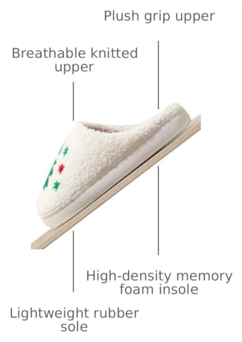 Image of Comfy Elastic Slippers for Women Men,Memory Foam Soft Plush House Slippers | halloween & christmas Fuzzy Slippers, Holiday Retro House Shoes, Indoor & Outdoor,Warm Winter Footwear