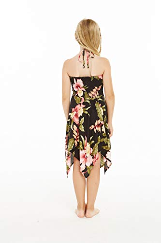 Image of Family Matching Hawaiian Clothes, Black Rafelsia | Lightweight 100% rayon • Family matching outfits • Beach vacations • Luaus • Cruises • Family photos
