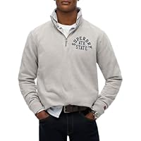 Superdry, Sweats Athletic ESS Half Zip Grey Marl, XXL, Man,