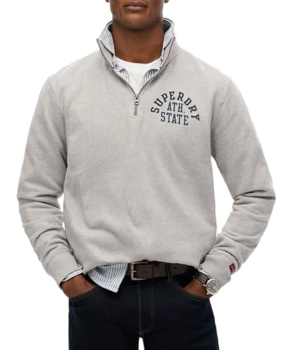 Superdry Athletic Ess Half Zip Sweatshirt L Grey
