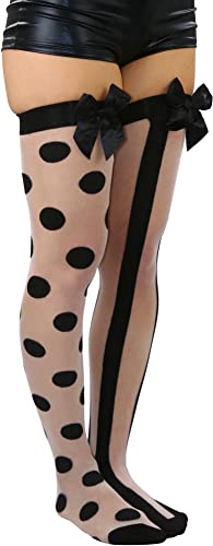 Image of ToBeInStyle Women's Harlequin Jester Thigh High Stockings Playing Card Checkered Opaque Halloween Costume Hosiery