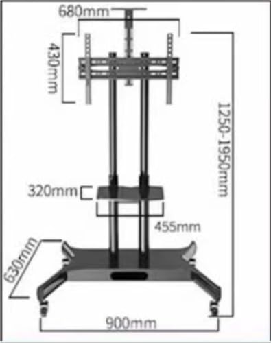 Soporte universal móvil para TV 32-75 pulg altura ajustable miniatura 2
