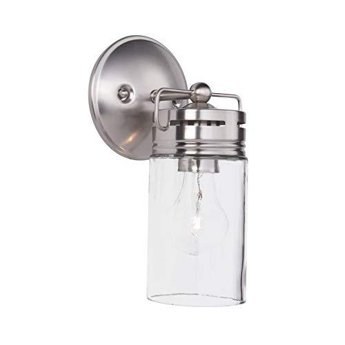 allen + roth Vallymede 1-Light 5-in Brushed Nickel Cylinder Vanity Light B10063