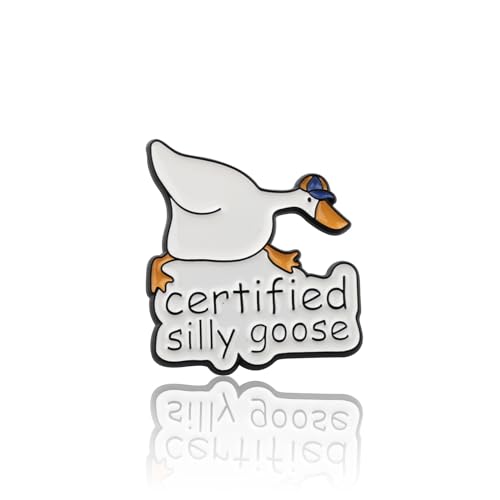 Image of PLITI Goose Gift Goose Lover Gift Goose Owner Gift Goose Game Gift Certified Silly Goose Brooch Pin For Farmer