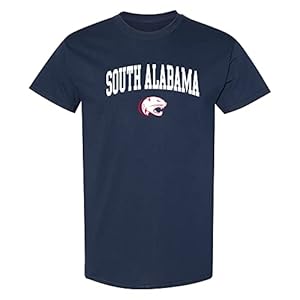 UGP Campus Apparel AS03 – South Alabama Jaguars Arch Logo T Shirt – Large – Navy
