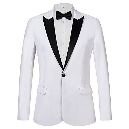 THWEI Mens Tuxedo Jacket One Button Blazer Dress Suit for Wedding Dinner Party