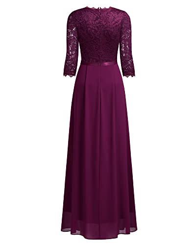 Image of MISSMAY Women's Formal Floral Lace 2 /3 Sleeves Long Evening Party Maxi Dress