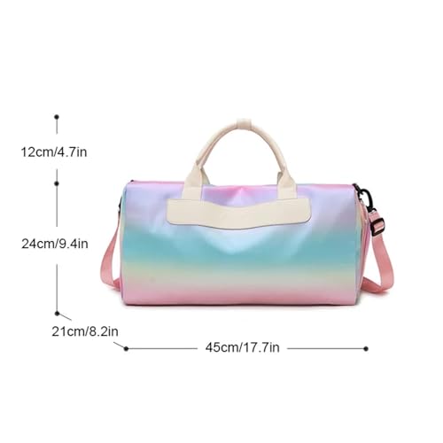 Waterproof Oxford Travel Duffel Bag With Shoe Compartment Lightweight, Durable Versatile For Gym, Yoga(Pink)2