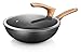 wok Wok en acier au carbone Wok à la main traditionnelle martelé acier carbone wok wok avec poignée d'aide en bois et en acier