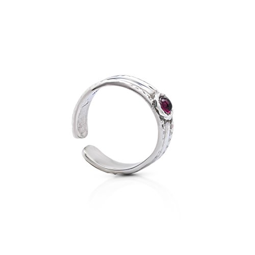 Koral Jewelry Round Garnet Adjustable Midi Knuckle/Toe Ring - Delicate Boho Chic Jewelry - Fashionable And Stylish For Girls And Women With Velvet Gift Bag/Box - Made By Indian Artisans - Size 6-9 #TOP1