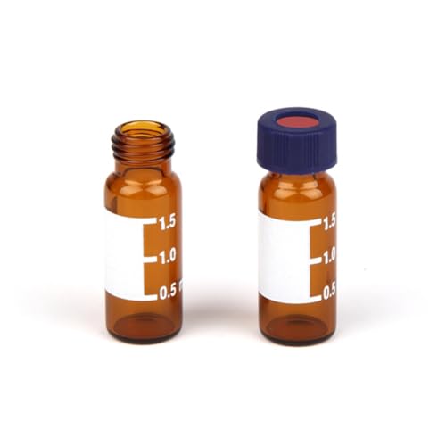 SKISUNO 100 Pièces Fioles Échantillonnage Verre Ambré Flacons de Stockage avec Bouchon pour Chromatographie Pharmacie et Cosmétiques