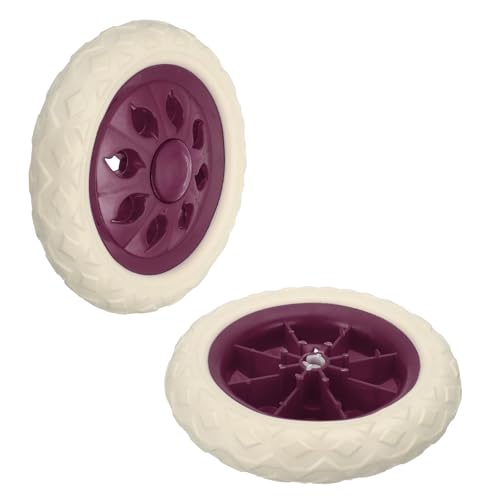 Roue de chariot de 16,3 cm en caoutchouc mousse par 2 pour courses et poubelles