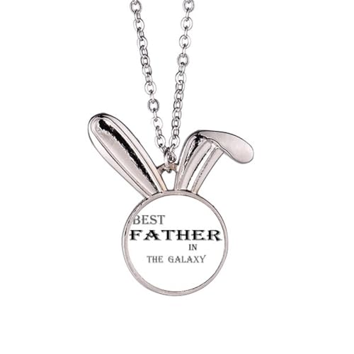 Collier lapin Best Dad in the Galaxy à porter au quotidien en famille