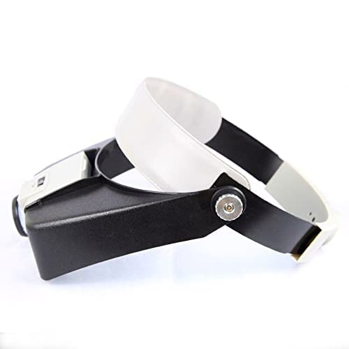 Lupa Lupa de Diadema con Lupa LED para Leer Lupas de Lupa Reparación de Relojes de joyería con 2 Luces LED (Gris)