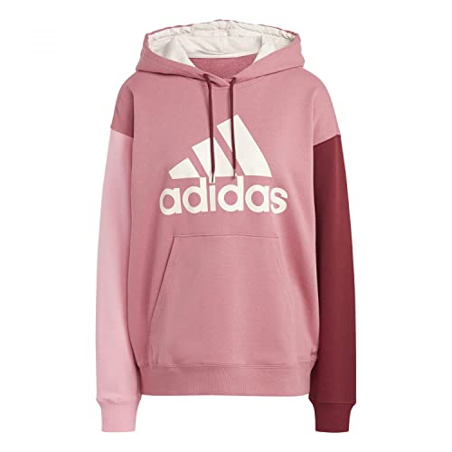 adidas Femme Essentials Big Logo Oversized French Terry Hoodie, Pink Strata/Wonder Quartz/Shadow Red/Bliss Pink, XS adidas Femme Essentials Big Logo Oversized French Terry Hoodie, Pink Strata/Wonder Quartz/Shadow Red/Bliss Pink, XS