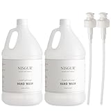 NISGUR Hotel Hand Wash in Gallon Size 1 Gallon Each Total 2 Gallon Jugs with Extra Pump Dispenser to Refill Wall-mounted and Stand Dispenser Aloe vera, Green Tea Extract Infused Hotel Toiletries