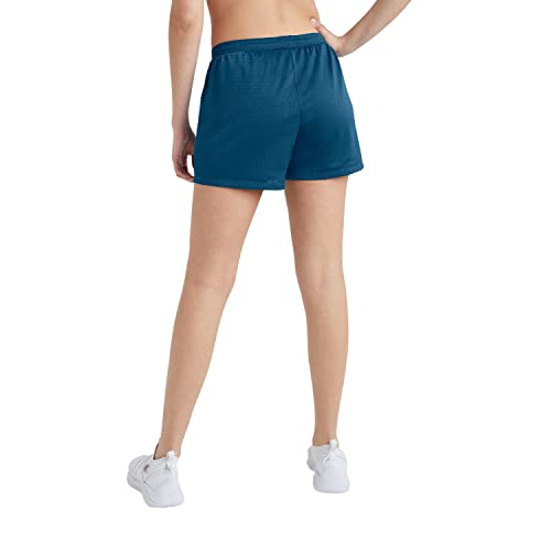 Champion Womens 4" Mesh Shorts, Fresh Teal, Large Us #TOP1