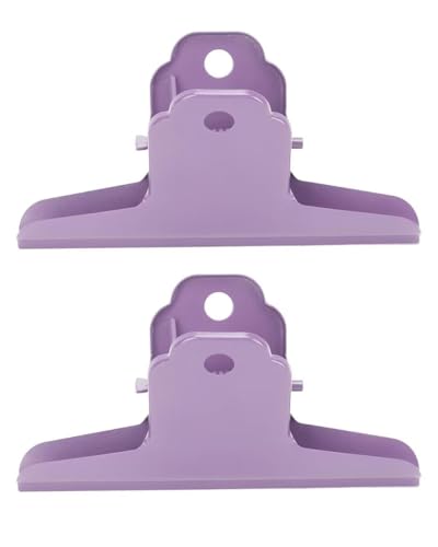 2PCS Extra Large Binder Clips Metal Bulldog Clips Large Paper Clamps Holder Chip Clips for Home School Office Drawing Bag Purple 4inch