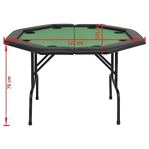 LXYZWRW Furniture Select Pokertisch für 8 Spieler, klappbar, 2-fach, achteckig, Grün – Bild 7