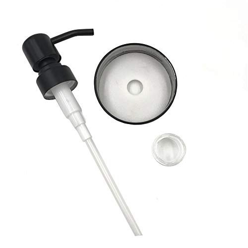 image for CHBJDAN 4-Pack Mason Jar Soap Dispenser Lid, Painted Black Rust Proof 