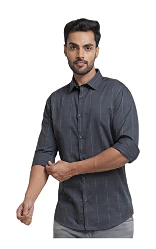 Image of Park Avenue Men's Pure Cotton Structure Pattern Slim Fit Semi Cutaway Collar Full Sleeve Ceremonial Shirt