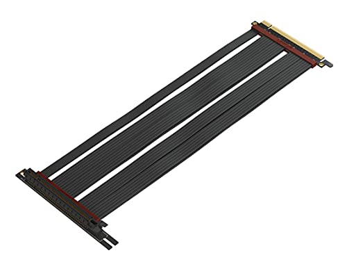 Image of LINKUP - Extreme4+ PCIe 4.0 X16 Riser Cable [RTX4090 RX6950XT x570 Z690 Tested] Twinax Shielded High-Speed Vertical Mount Gaming PCI Express Gen4┃Universal 90 Degree Socket (40cm / 15.7 inch)