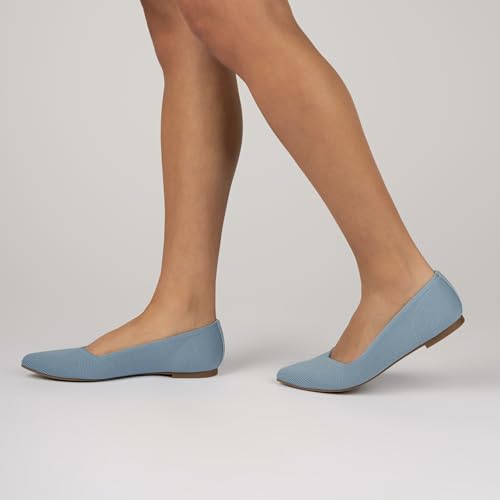 Journee Collection Womens Minnah Knit Ballet Dress Flats Slip On Pointed Toe Cushioned Fashion Ballerina Shoe Pink 8 Medium WOMENS US2