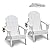 VEVOR Folding Adirondack Chairs Set of 2 with Cup Holder, All-Weather Portable Plastic Fire Pit Chair, Outdoor Adirondack Patio Chair, with Relaxing Arm Rest Ergonomic, for Garden, Backyard, White